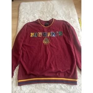 Harry Potter Hogwarts Embroidered Crewneck Sweatshirt Burgundy‎ Unisex XL